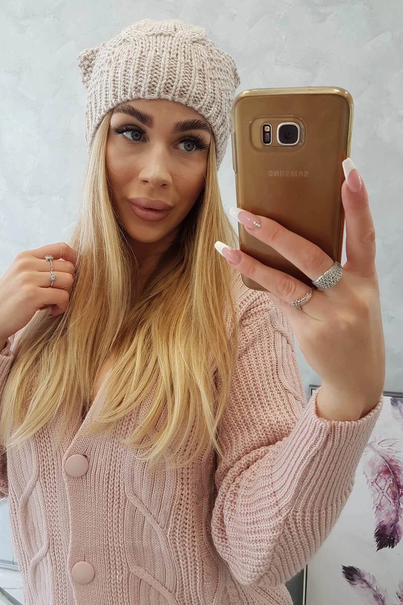 marka niezdefiniowana Cap with fleece Karolina K243 beige
