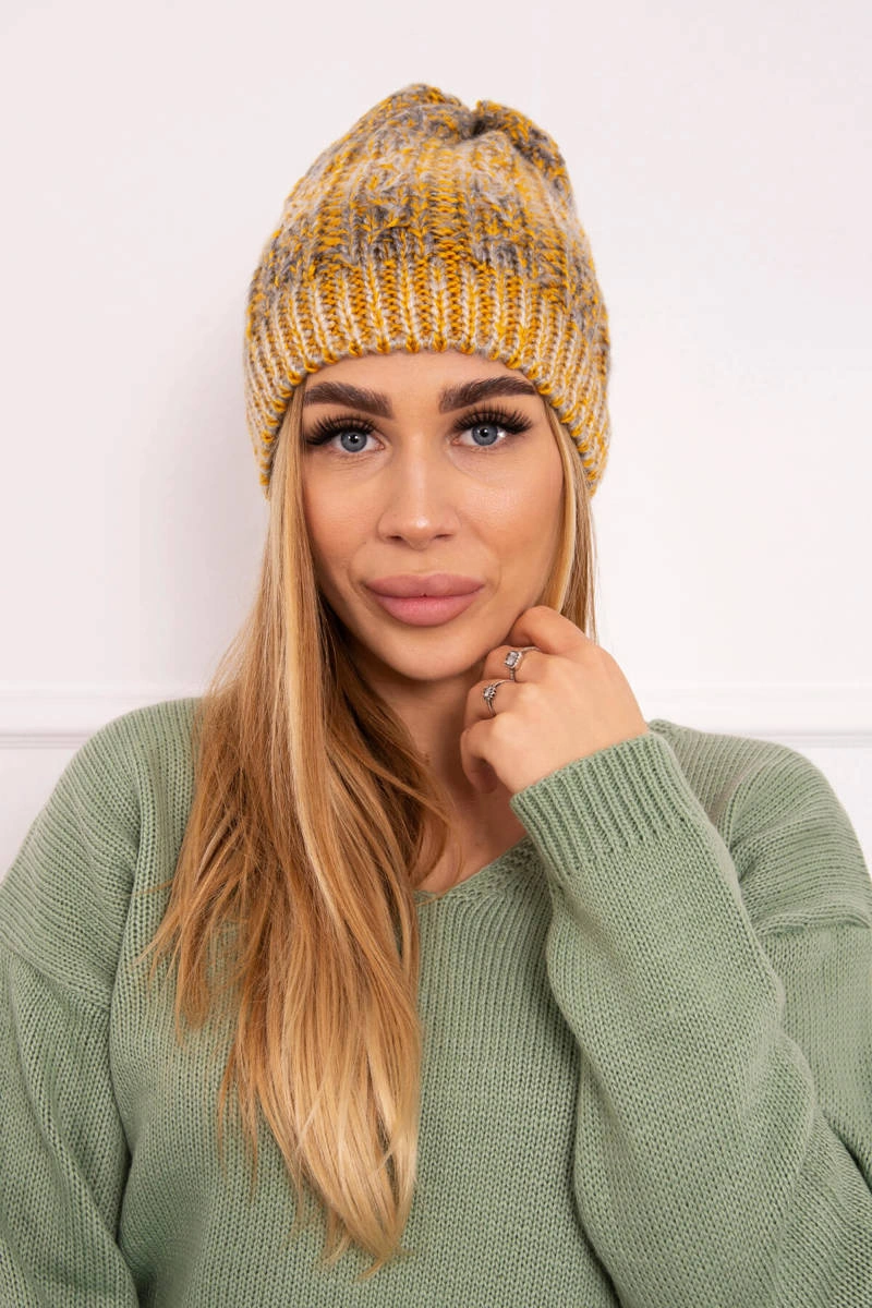 Kesi Čapica s fleece Melisa K241 oranžová+šedá
