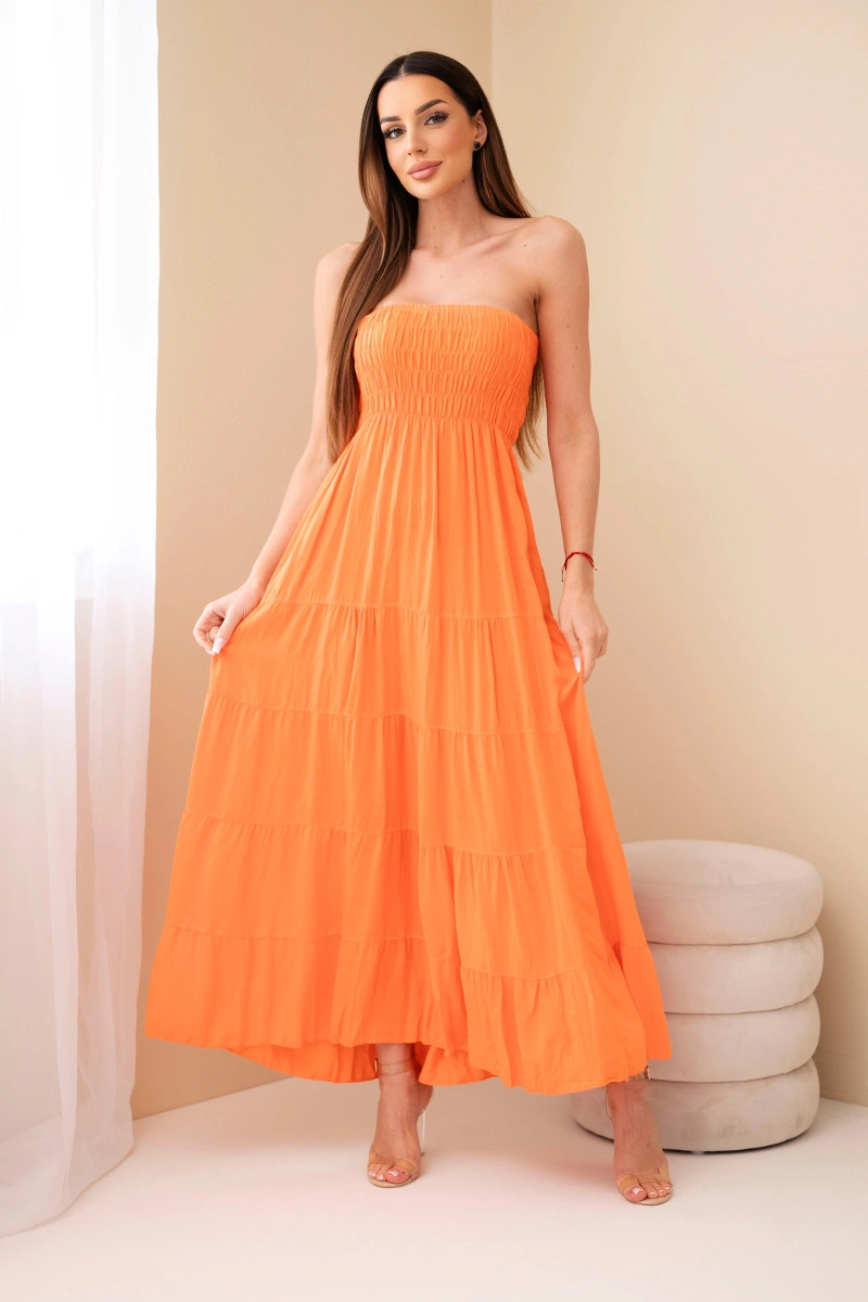 Оранжева вискозна макси рокля Kesi