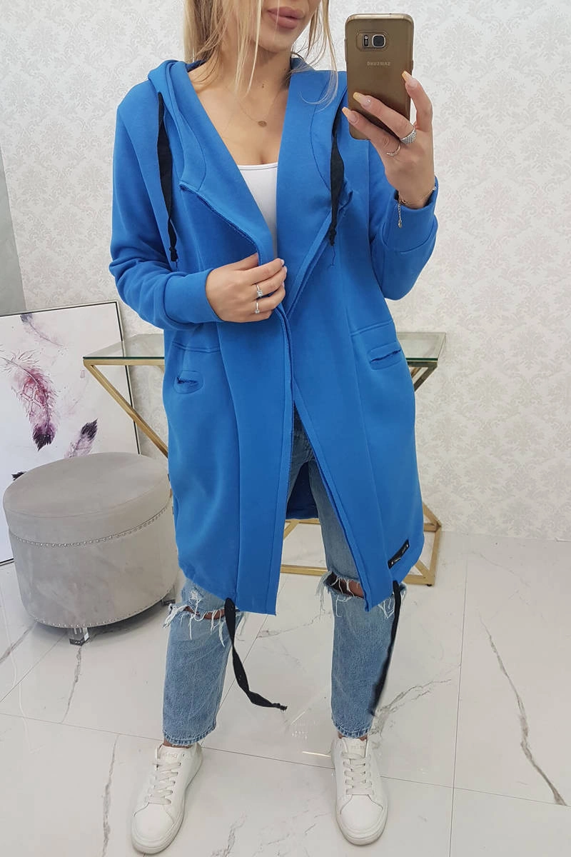 Insulated raincoat with hood purple blue