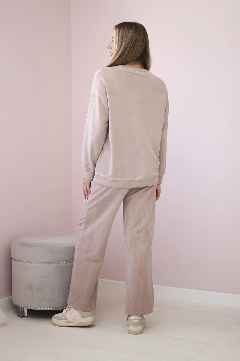 Włoski Cotton set Angel sweatshirt + pants powder pink