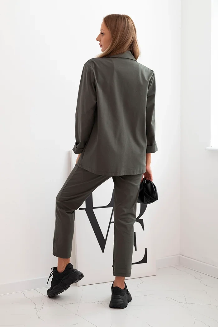 Kesi Włoski Women&#039;s set Punto elegant blazer and pants khaki
