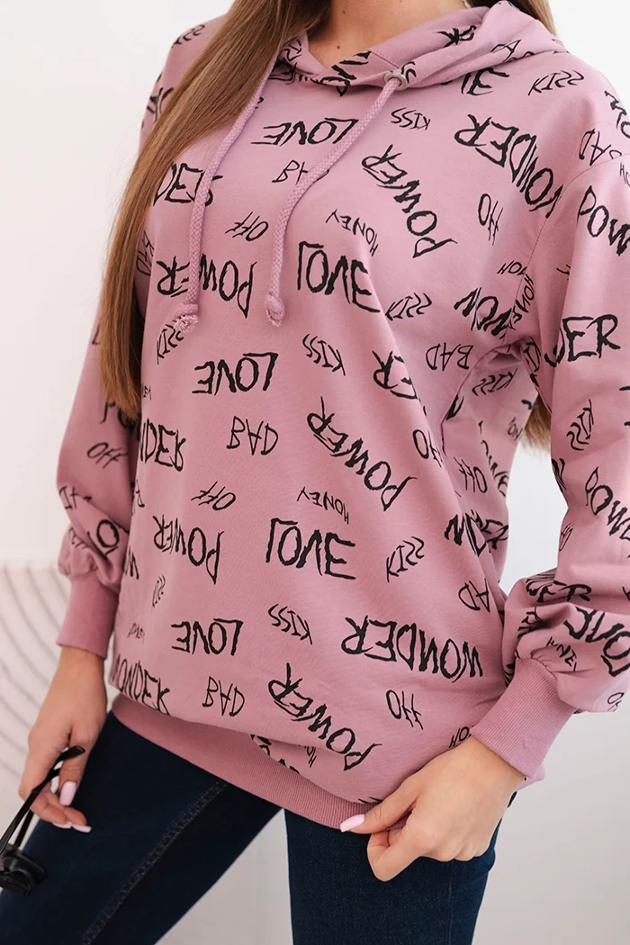 Kesi Sweatshirt with inscriptions dark pink