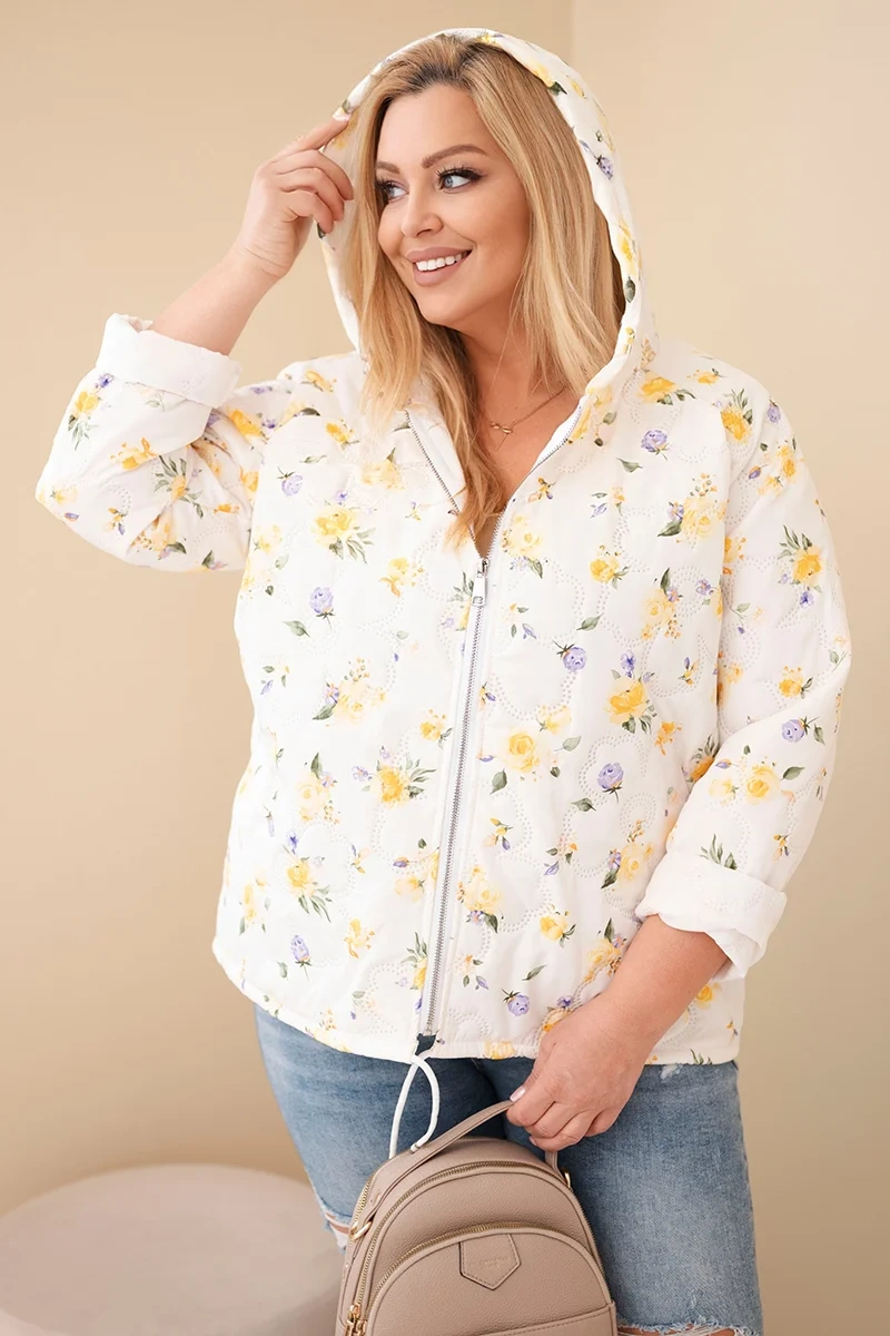 Дамско пролетно яке Kesi с дребен флорален мотив