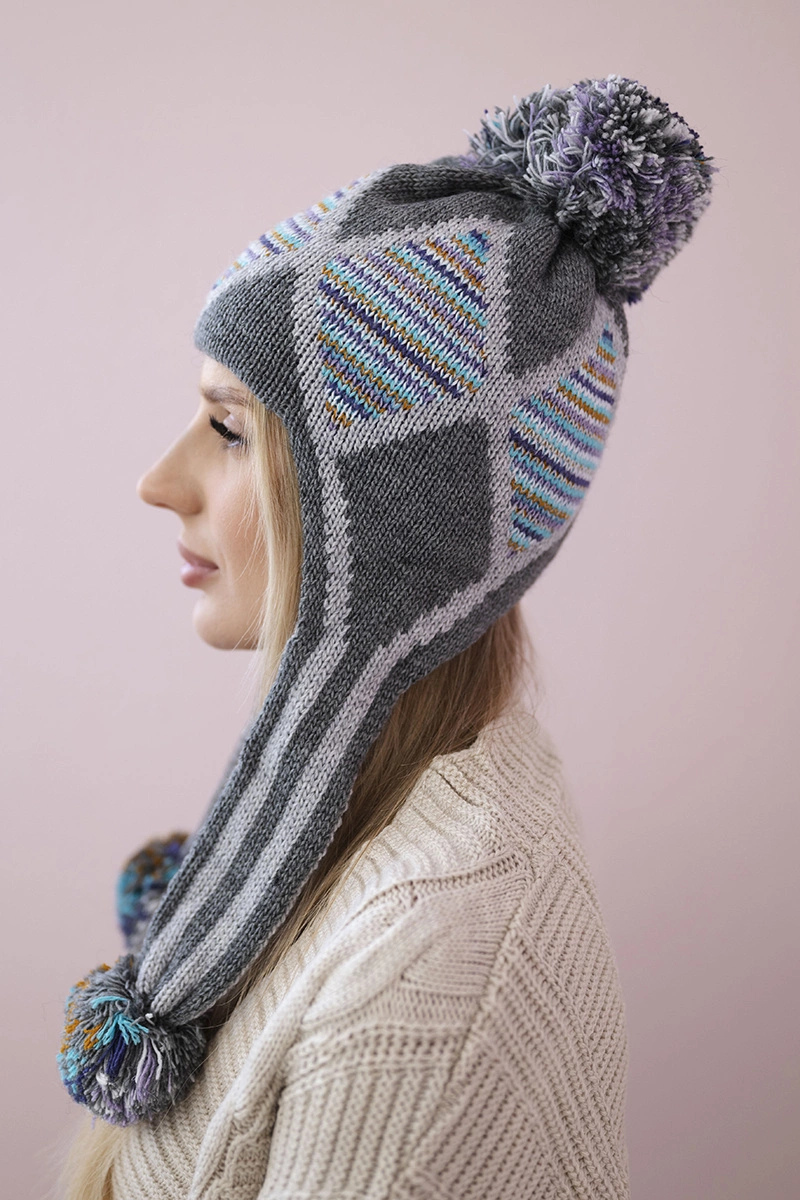Women&#039;s cap Eunika K322 graphite with long ears