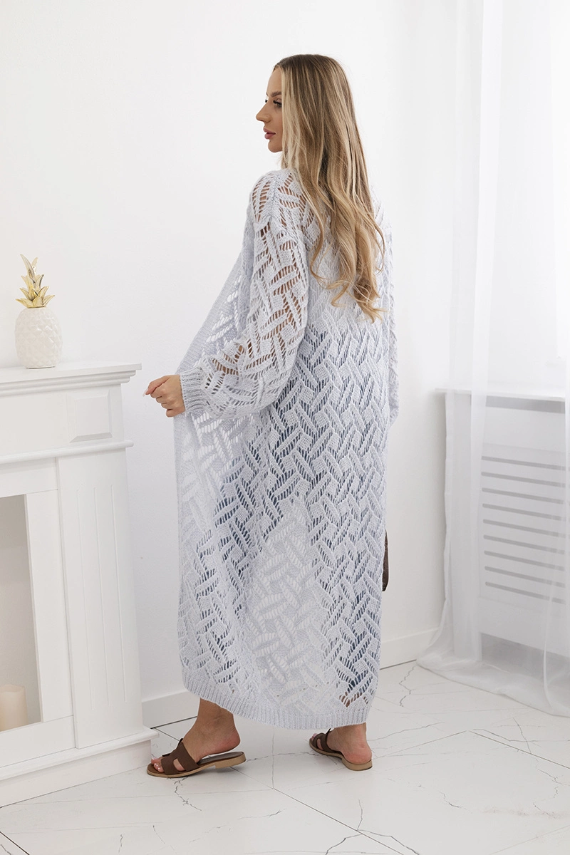 Super KID Mohair long cardigan blue