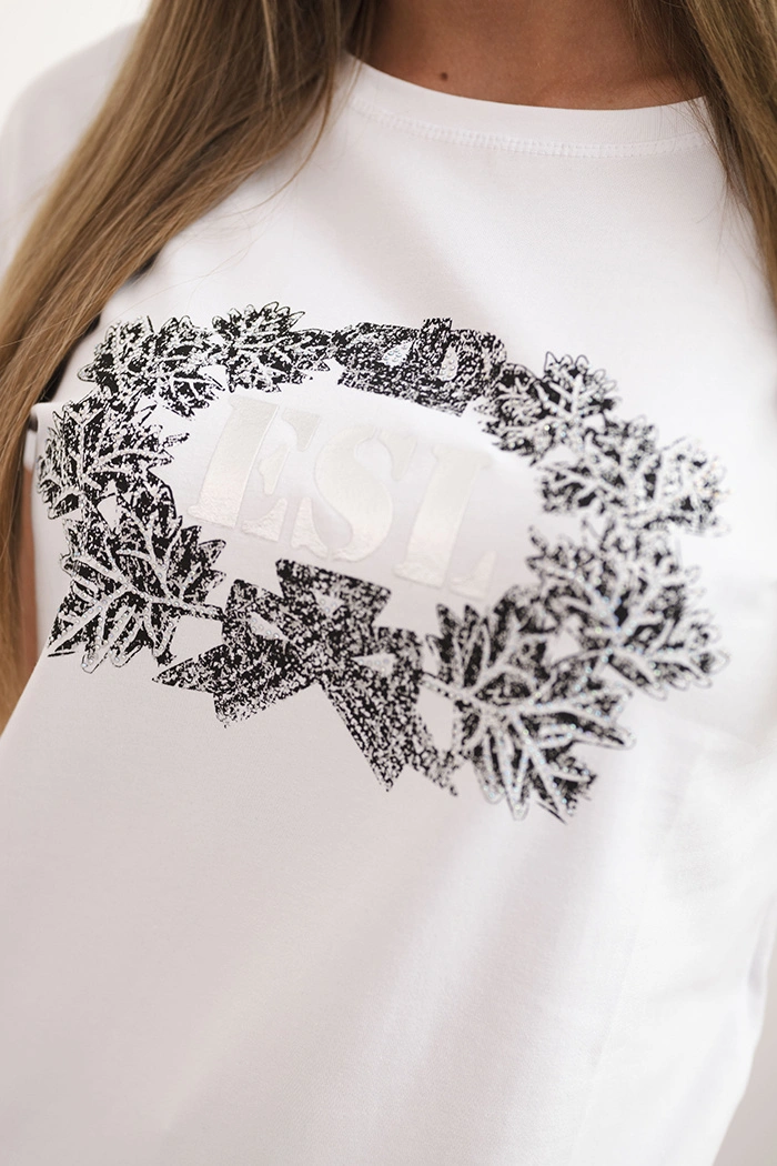 Дамска памучна блуза с декоративен принт