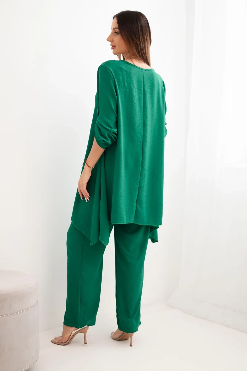 Set blouse + trousers with pendant green