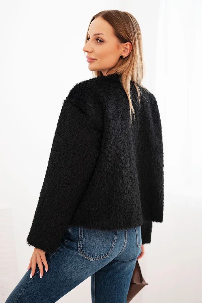 Kesi Włoski Women's fur jacket without fastening black