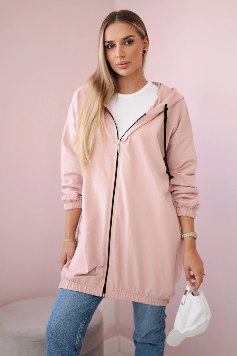 Sweatshirt with &quot;The World is Yours&quot; print in dark powder pink