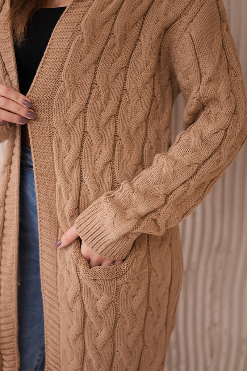 Kesi Sweater with hood and pockets camel