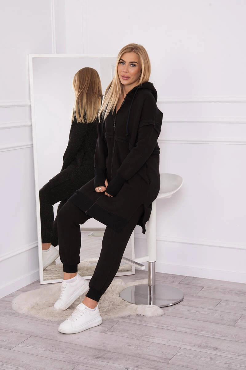 marka niezdefiniowana Insulated set with a long sweatshirt black