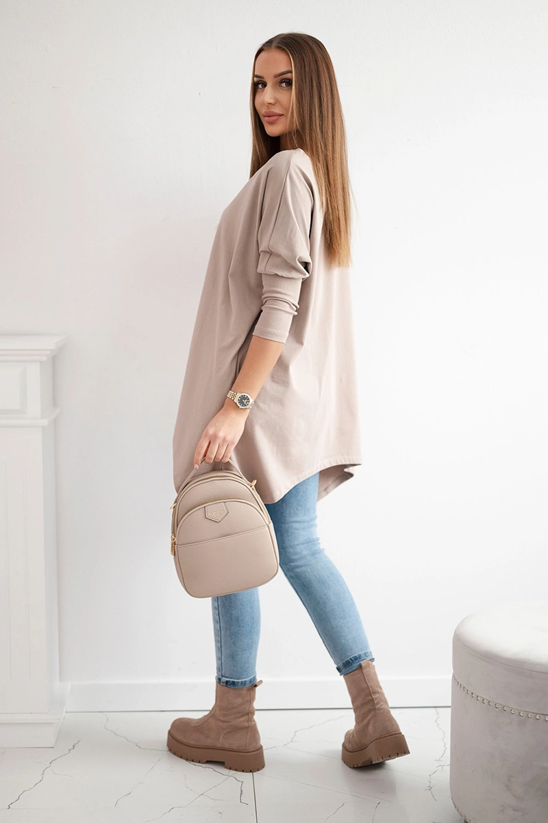 Oversize blouse dark beige