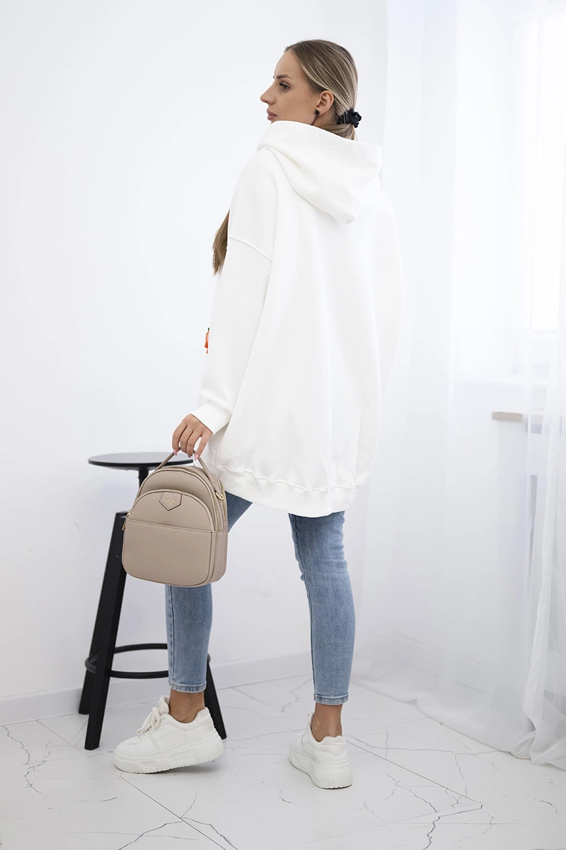 Insulated sweatshirt with ecru strawberry motif