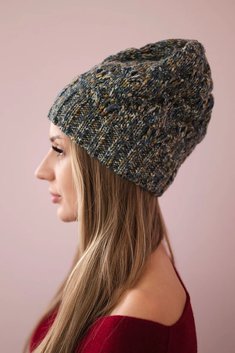 Cap with fleece jeans Roksana K209 + yellow