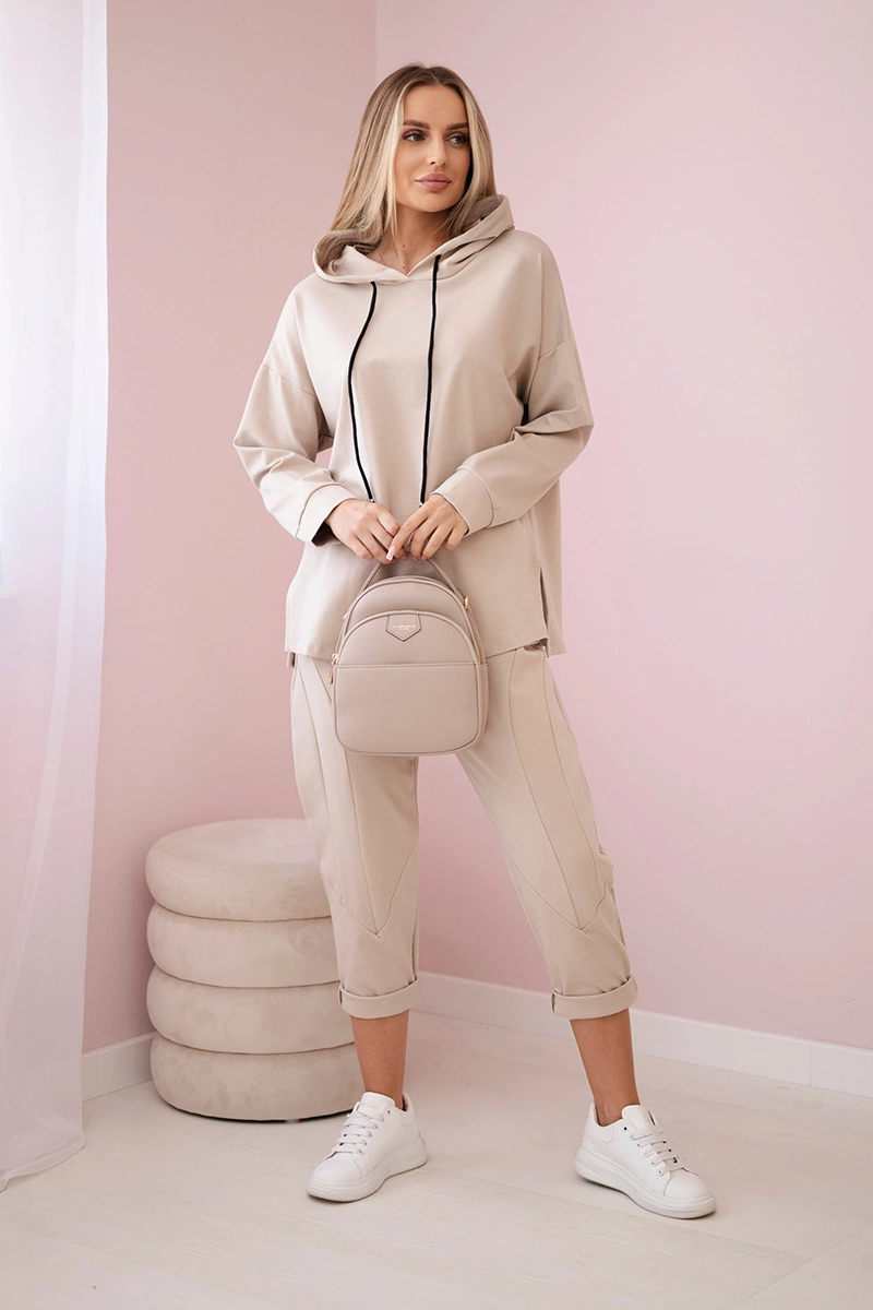 Set Punto Milano winter hoodie + pants beige