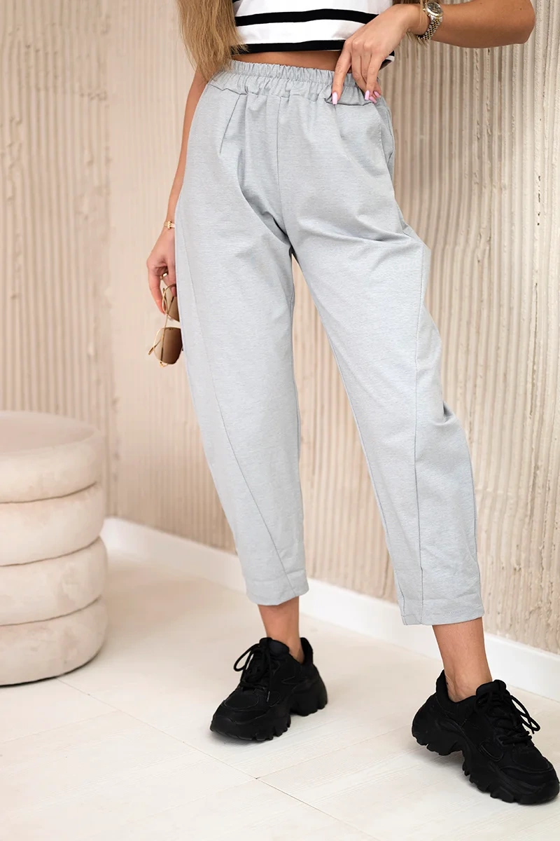 Kesi Włoski Trousers with pockets Summer Punto grey