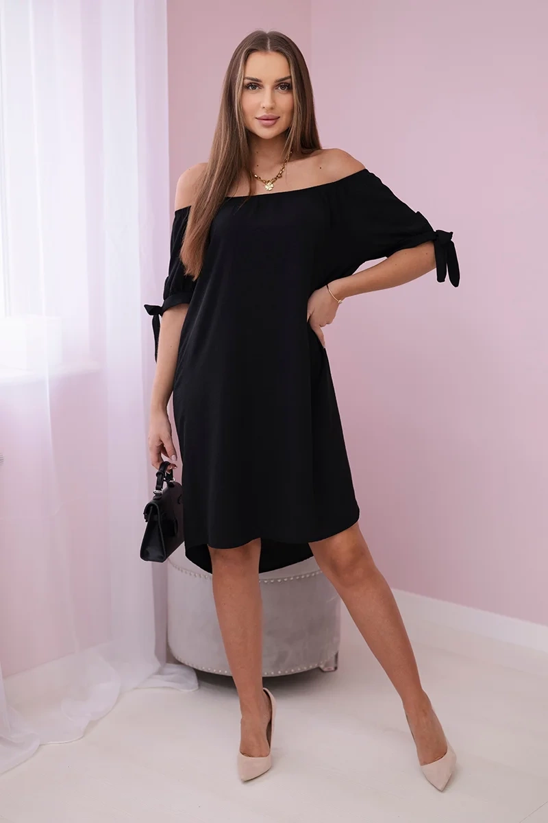 Włoski Dress tied on the sleeves black