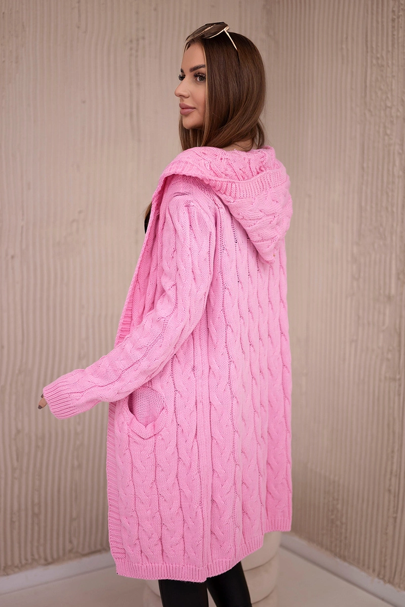 Hooded sweater with pockets light pink