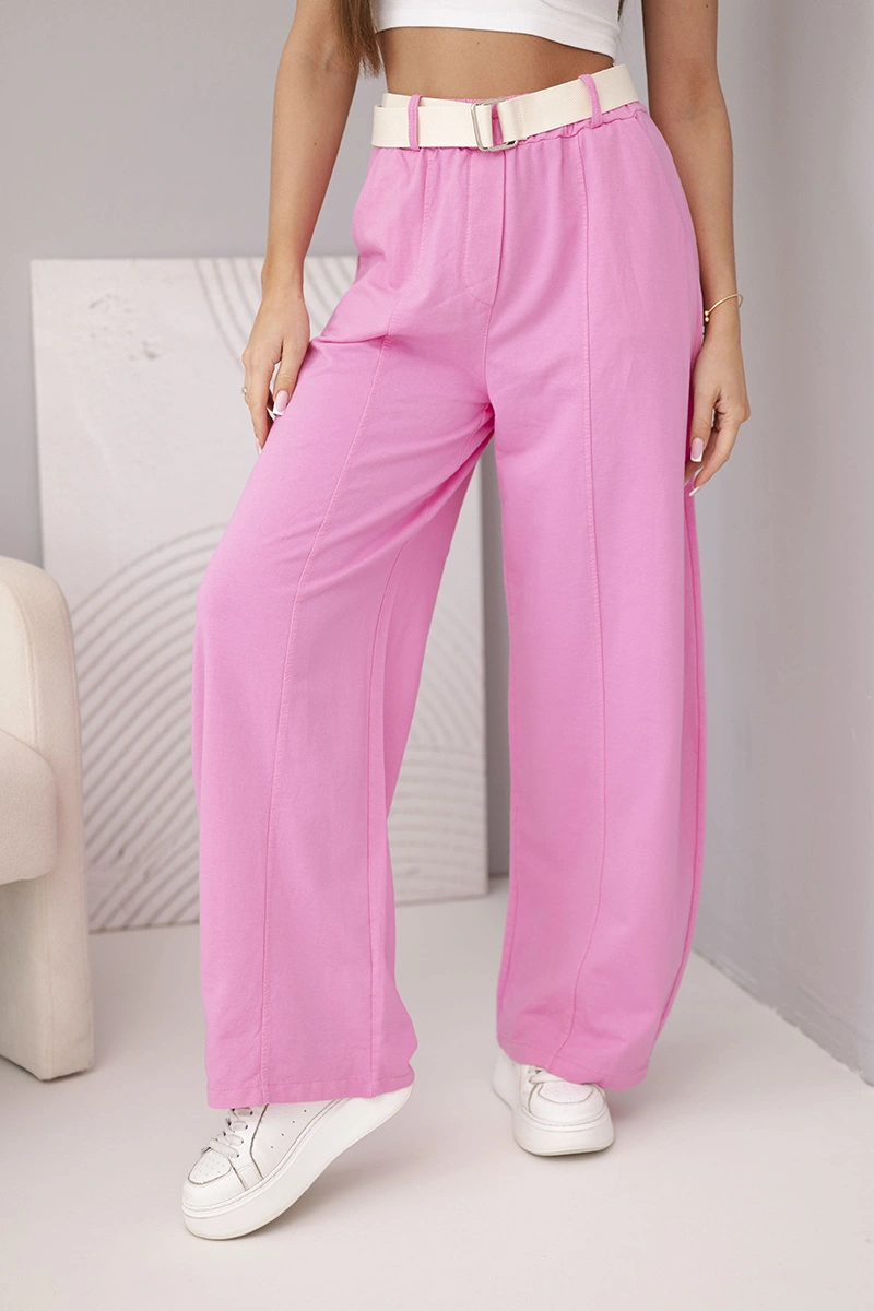 Дамски широки панталони Kesi с колан