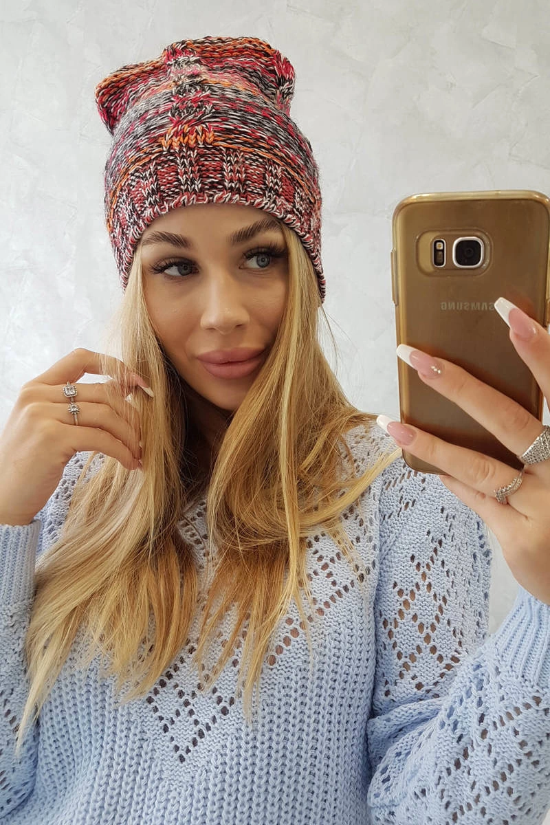 marka niezdefiniowana Cap with fleece Klaudia K255 orange+red