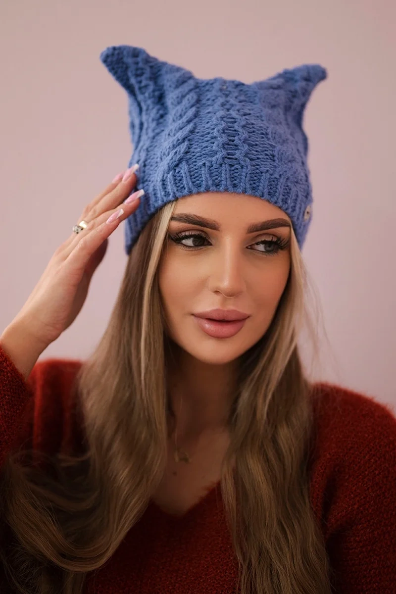 marka niezdefiniowana Rabbid K237 light denim fleece beanie