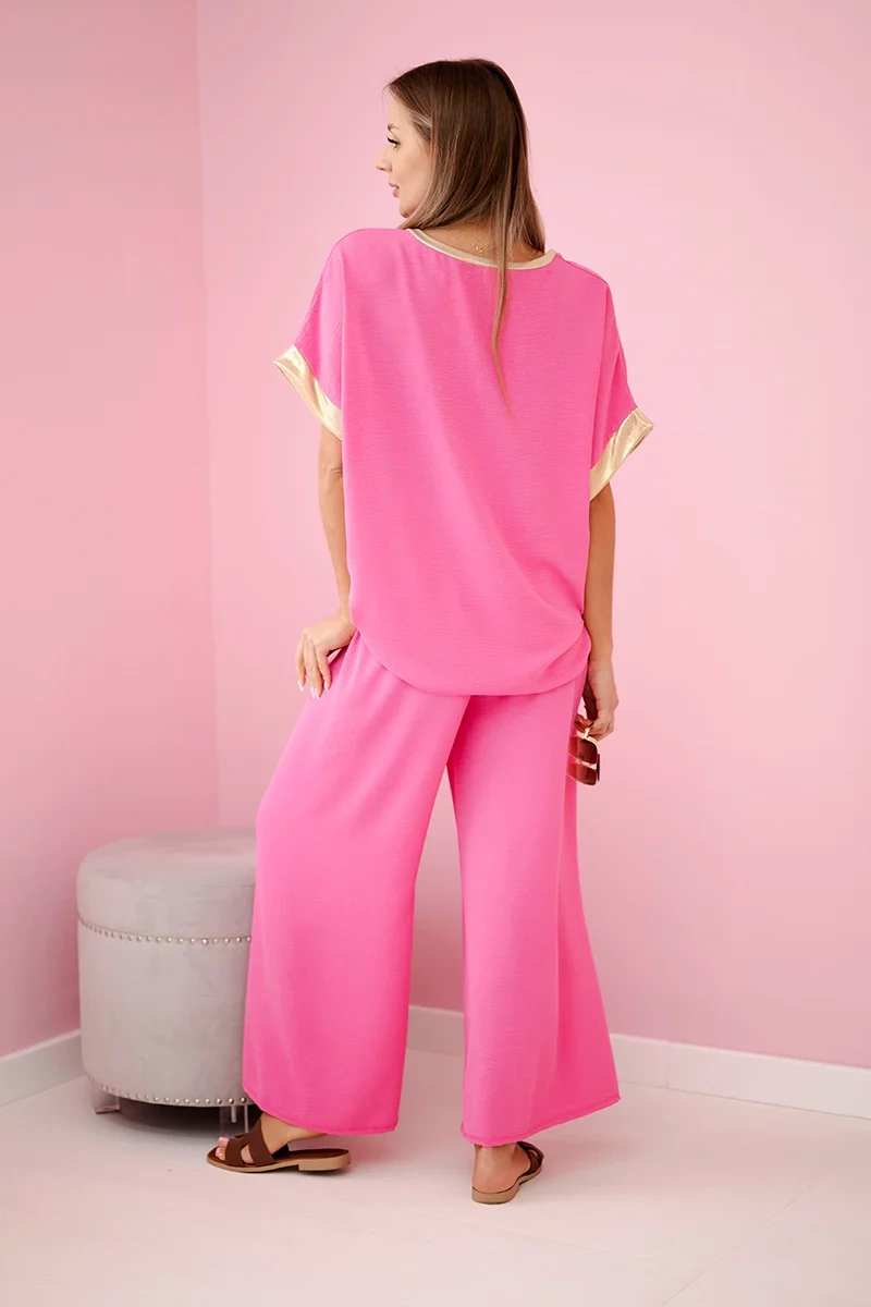 Kesi Włoski Viscose set with golden trim pink