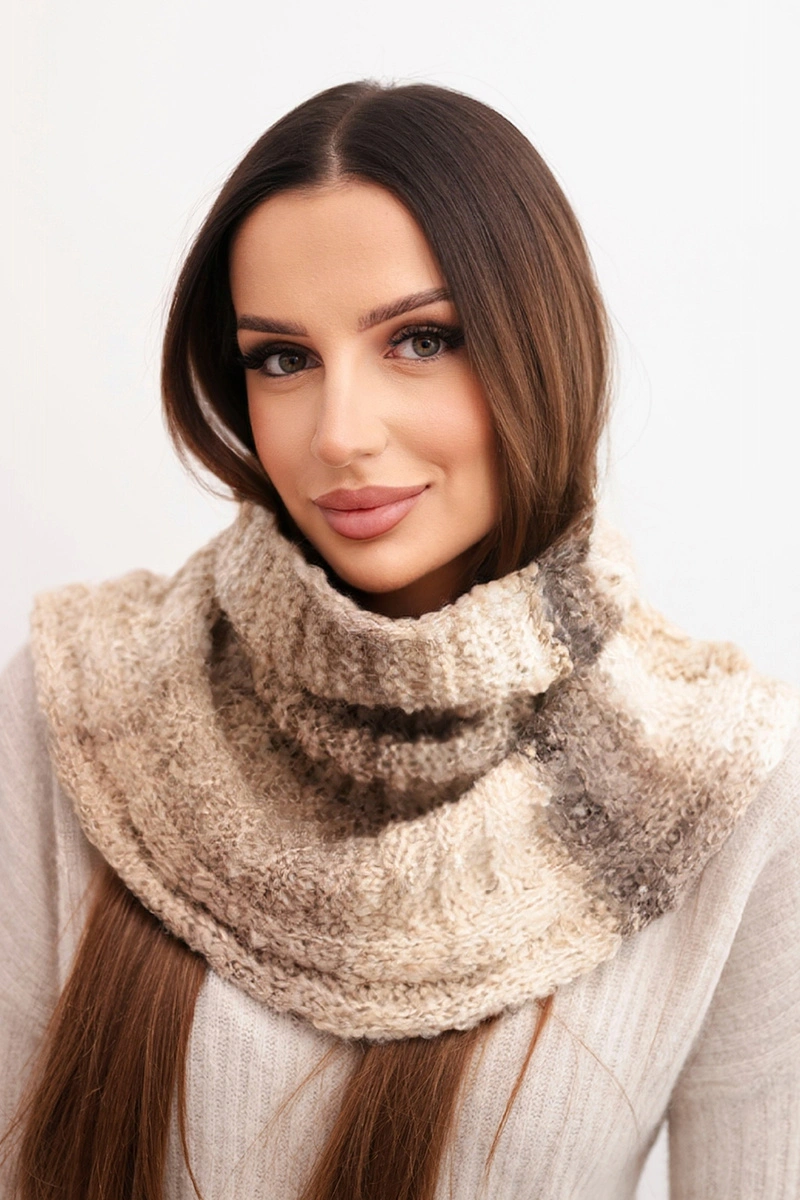 Дамски зимен шал с поло яка Kesi KN21 бежов