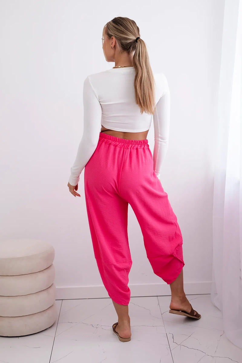 Wide-leg trousers with pockets - pink