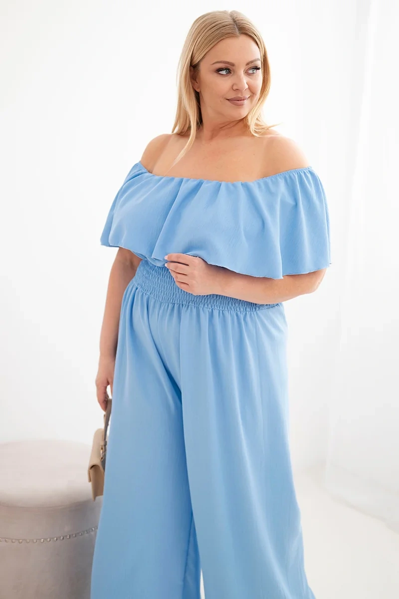 Дамски гащеризон с прехлупване и волани