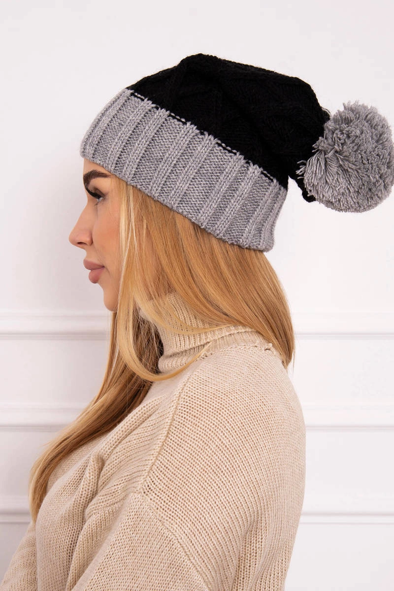marka niezdefiniowana Cap with fleece Milano K203 black+gray