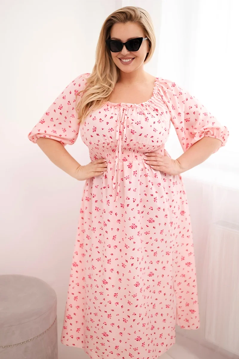 Kesi Plus Size dámské maxi šaty s vázačkou