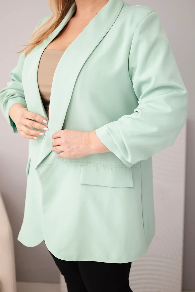 Kesi Włoski Dámska sako Plus Size elegantná mätová