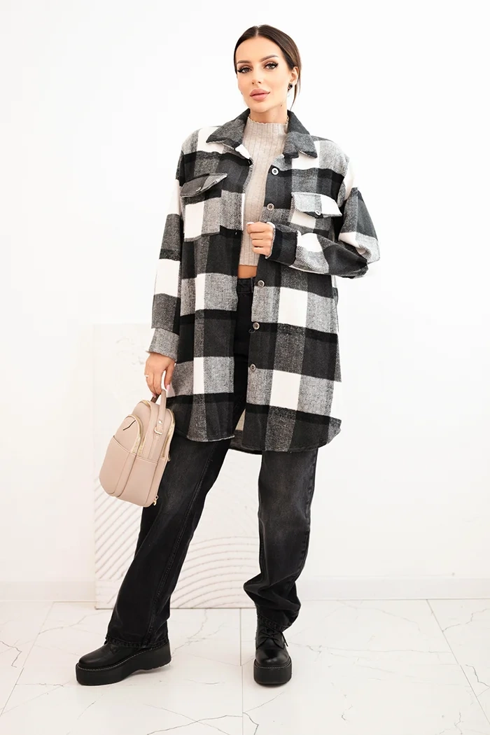 Kesi Włoski Women's checkered shirt graphite