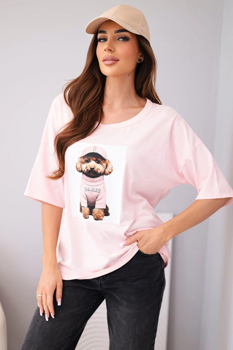 Памучна тениска с щампа Kesi Włoski с голям размер