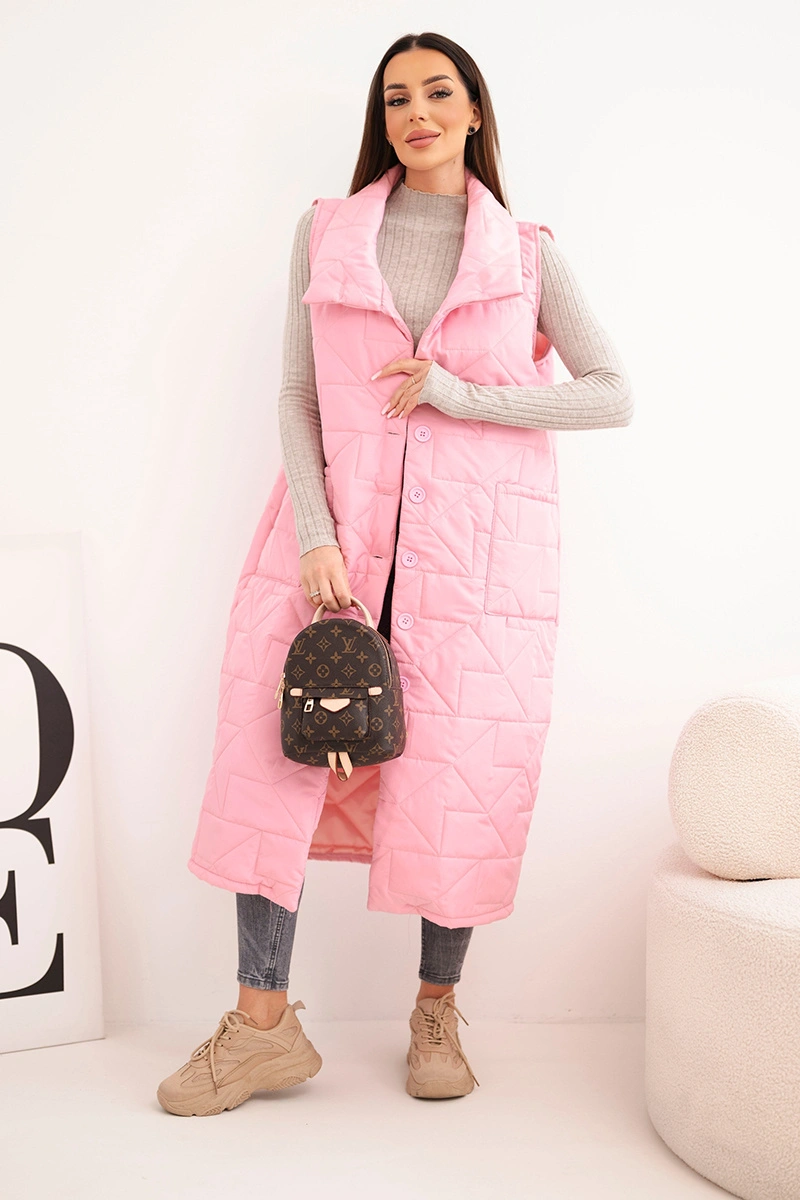 Дамски дълъг ватиран елек Kesi