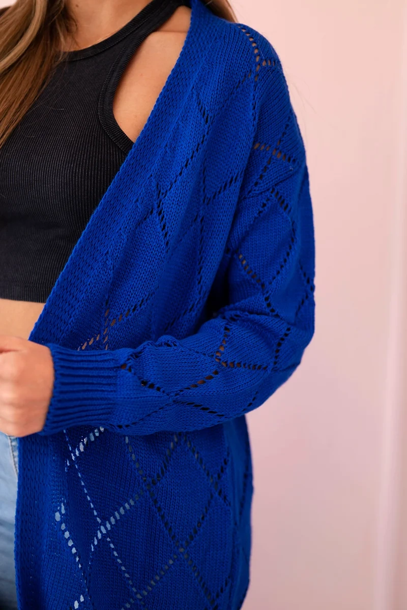Sweater with geometric pattern purple blue