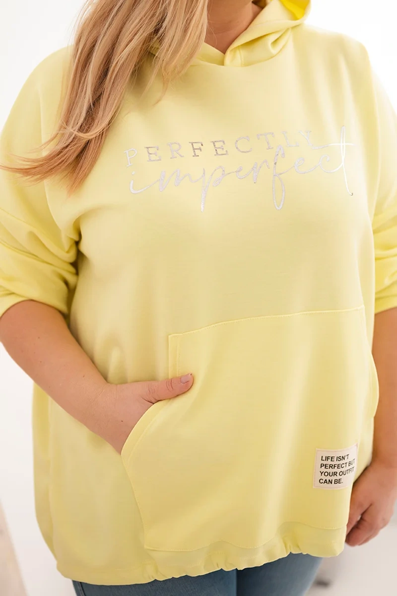 Kesi Włoski dámska plus size mikina s potlačou žltá