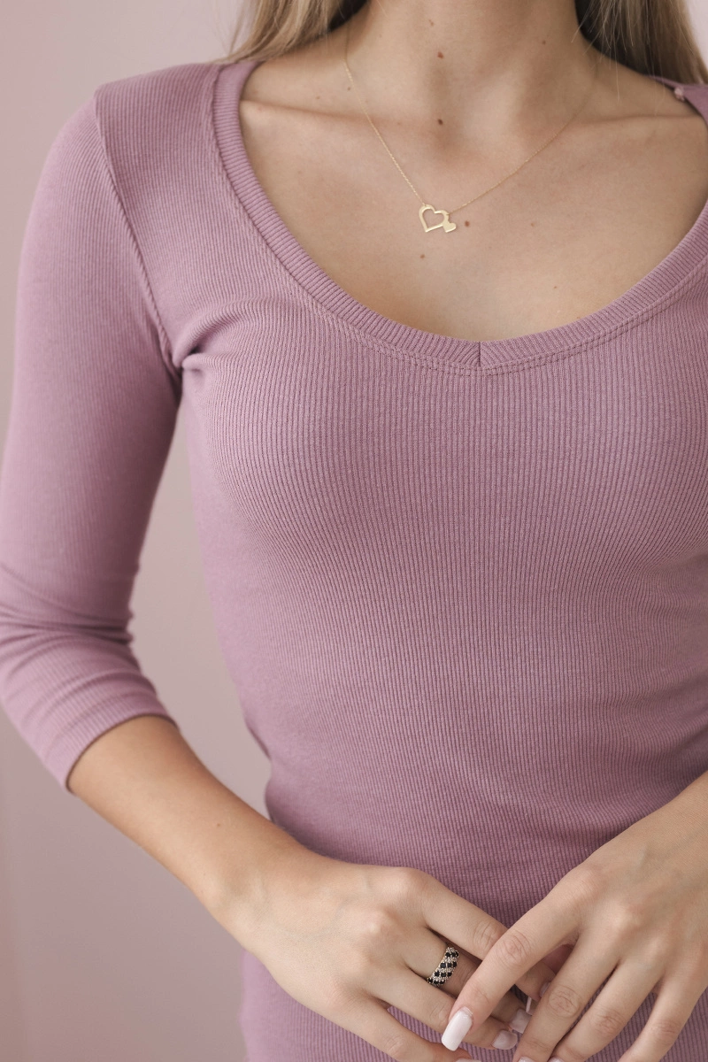 Dress with a neckline dark mint