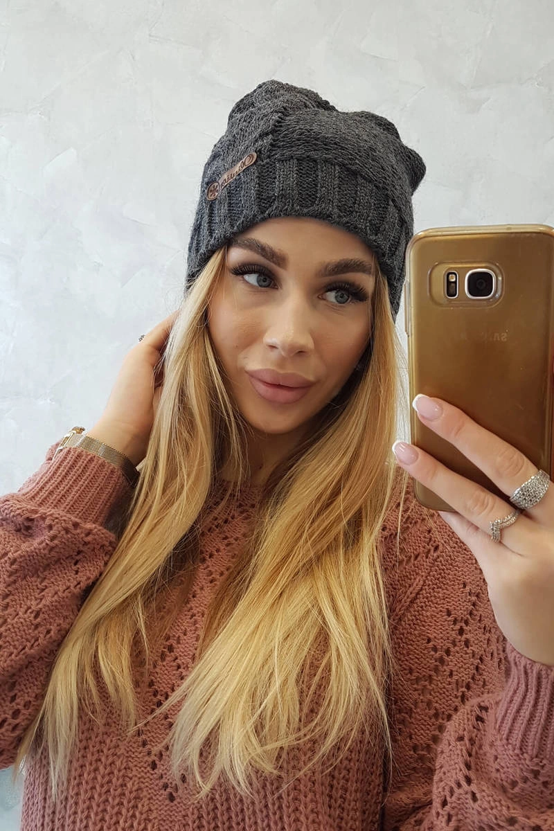 marka niezdefiniowana Cap with fleece Ula K271 graphite