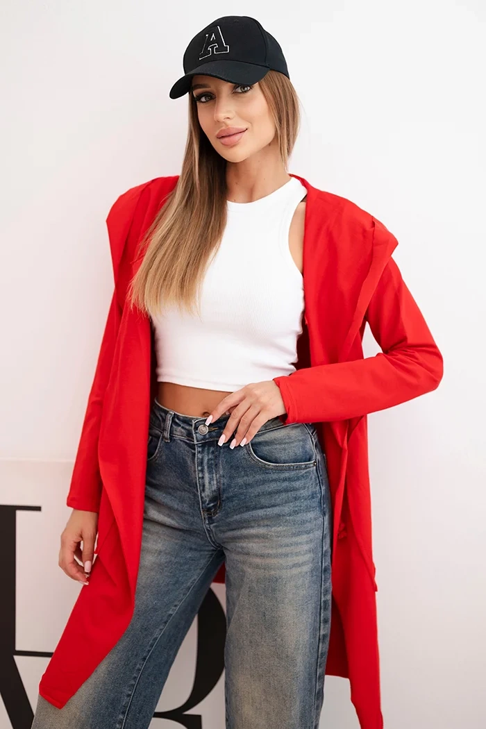 Red cape with loose hood