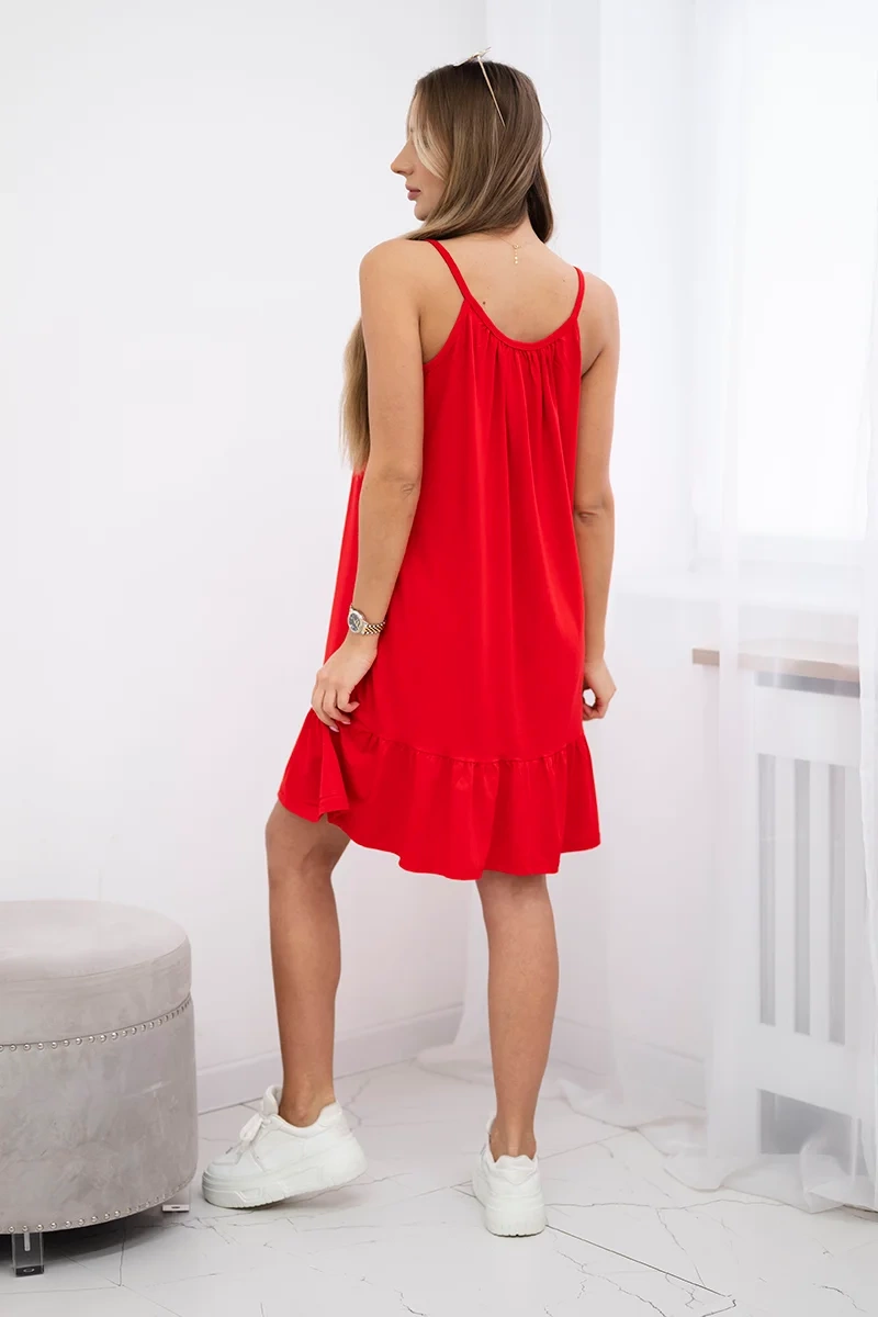 Red dress with thin straps