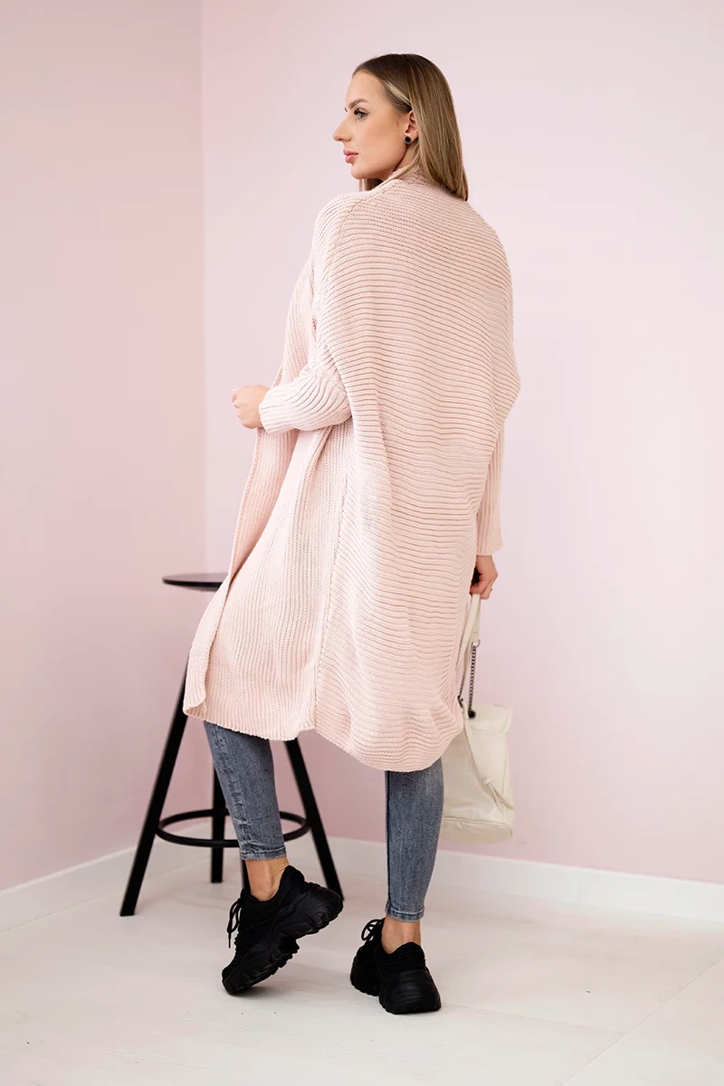 Sweater with batwing sleeve powder pink