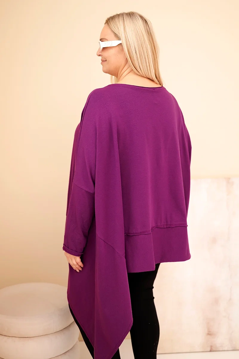 Plus size tunika s asymetrickým lemom