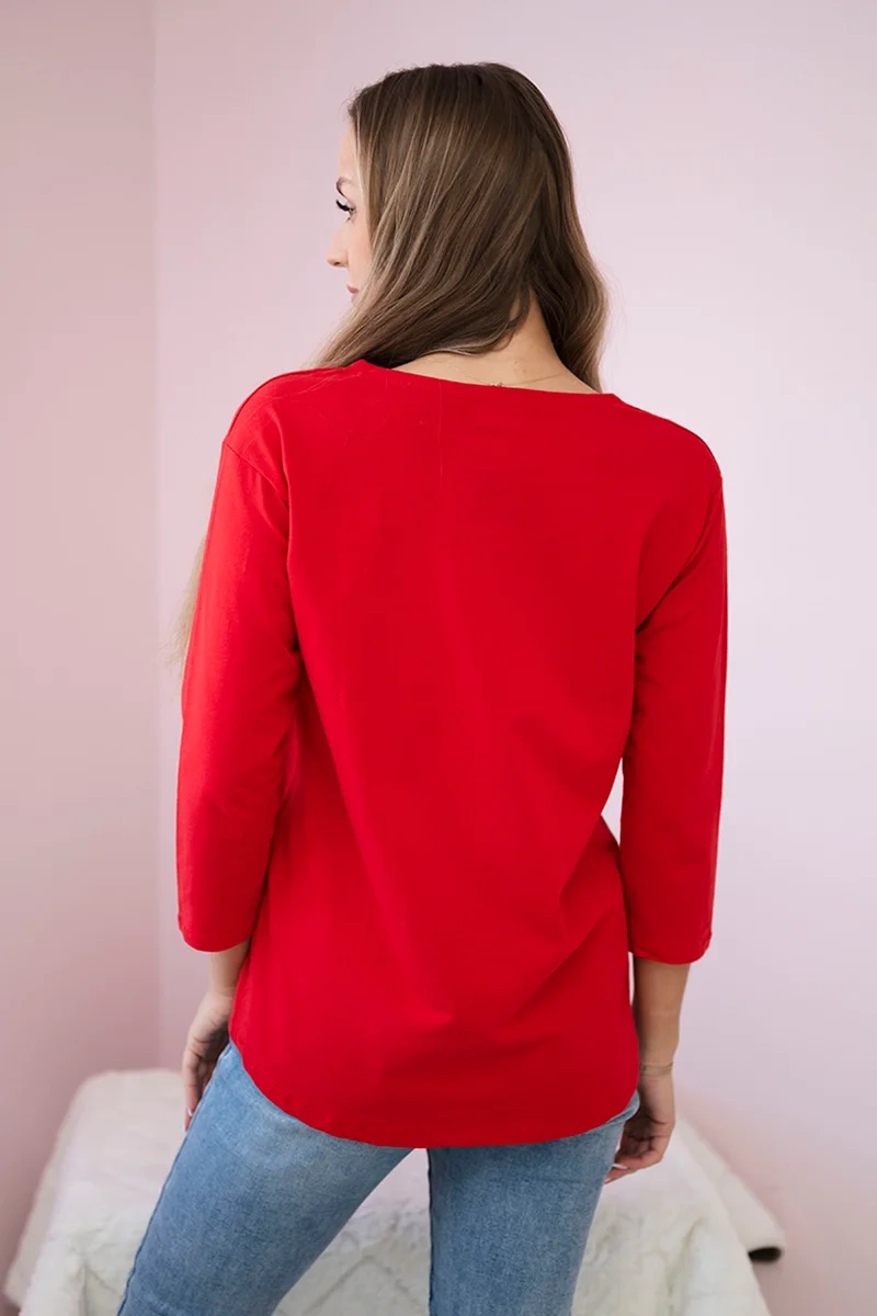 Blouse with Star Style print red