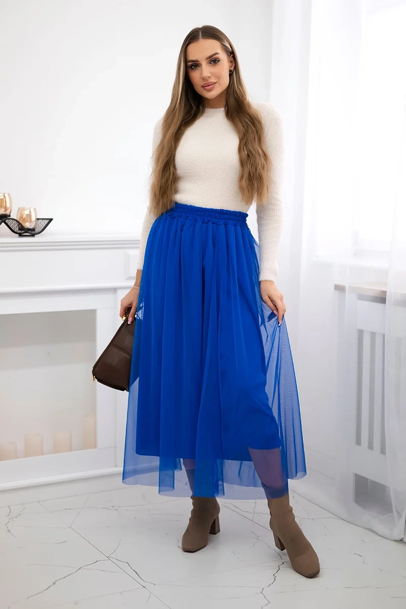 Włoski Tulle skirt cornflower blue