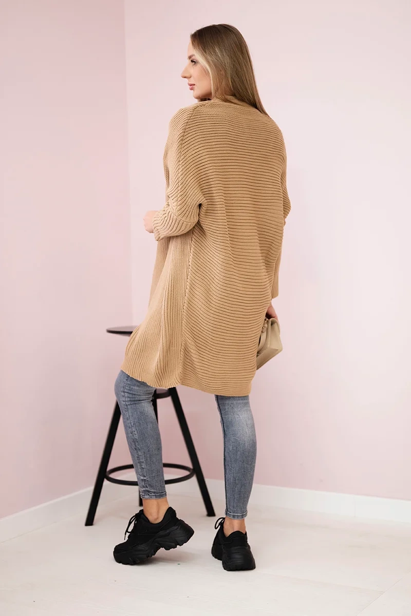 Sweater with batwing camel sleeve