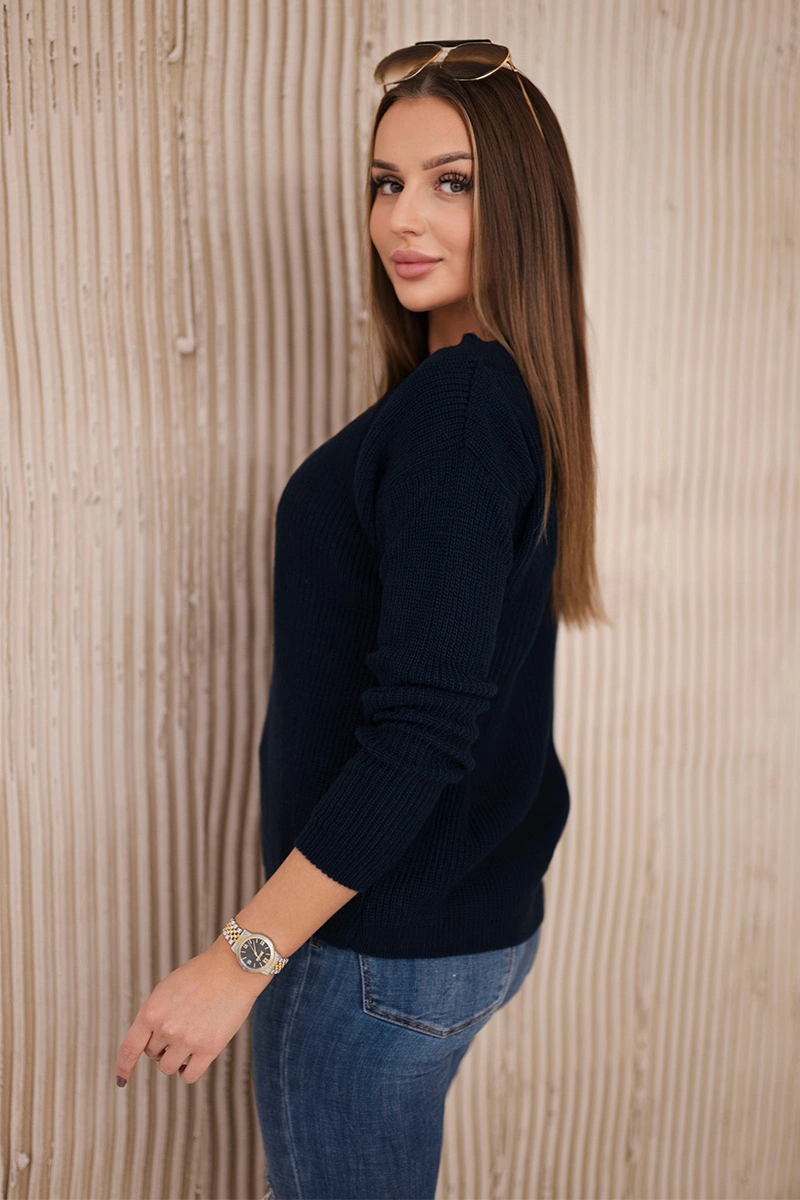 V-neck sweater navy blue