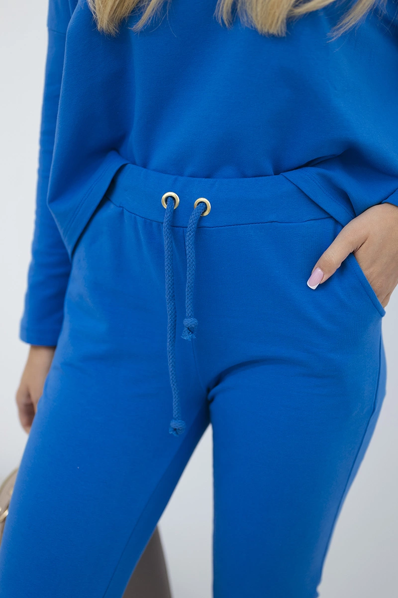 Set with an oversized blouse purple-blue