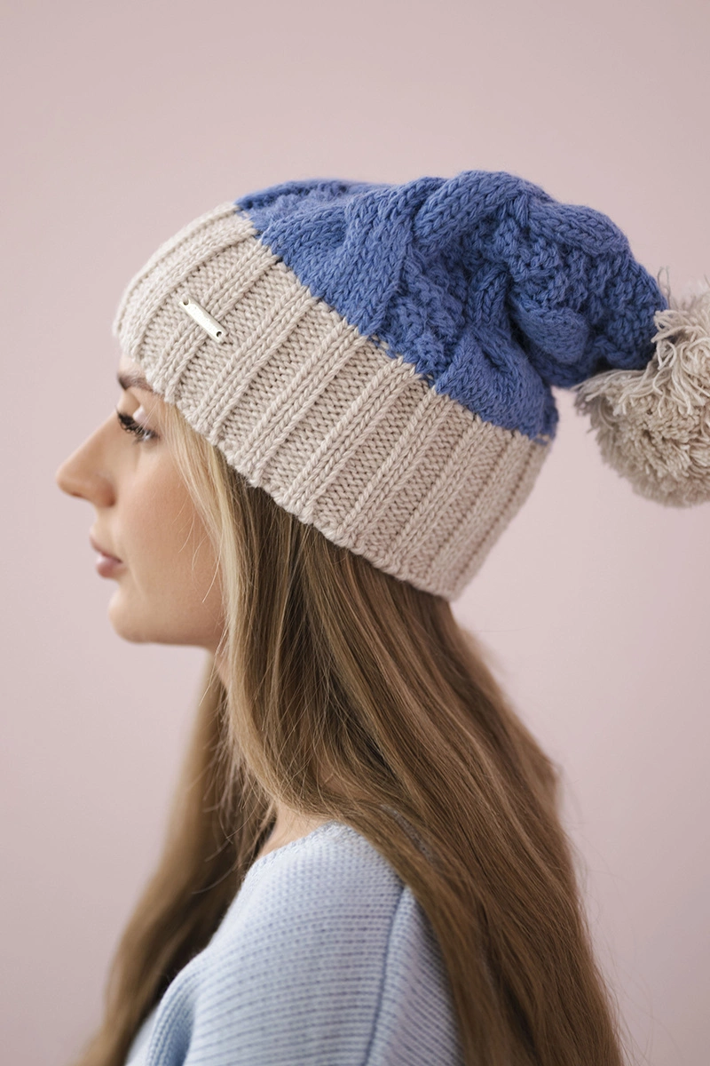 Kesi Cap with fleece Paris K212 blue+beige
